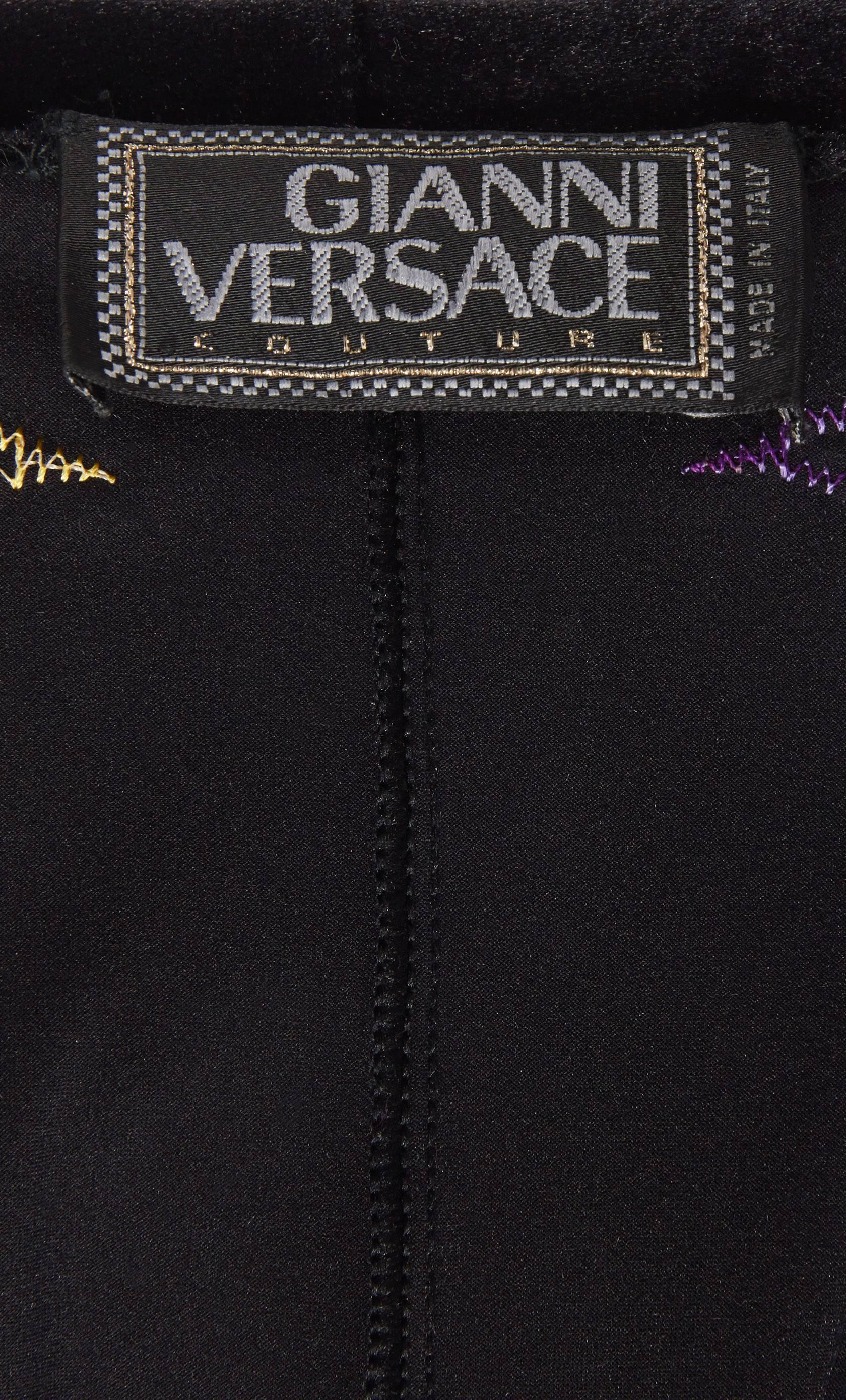 Versace Black, yellow & purple bodysuit & leggings, Autumn/Winter 1991 For Sale 1