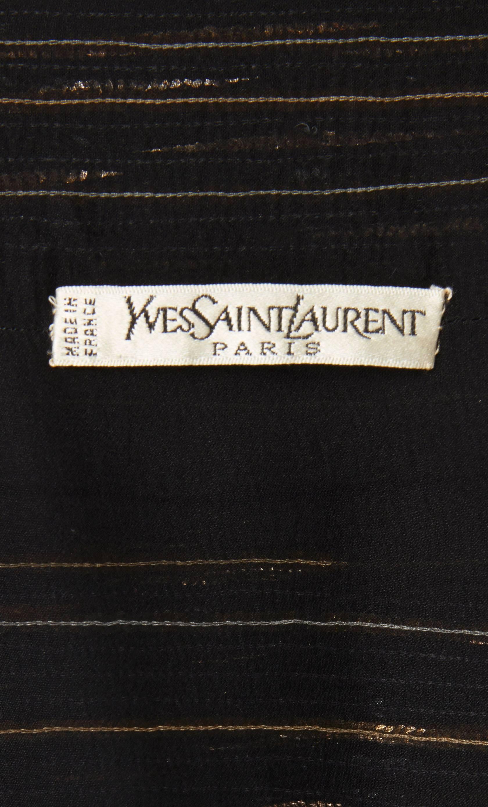 Women's Yves Saint Laurent Haute couture black top, circa 1974 For Sale