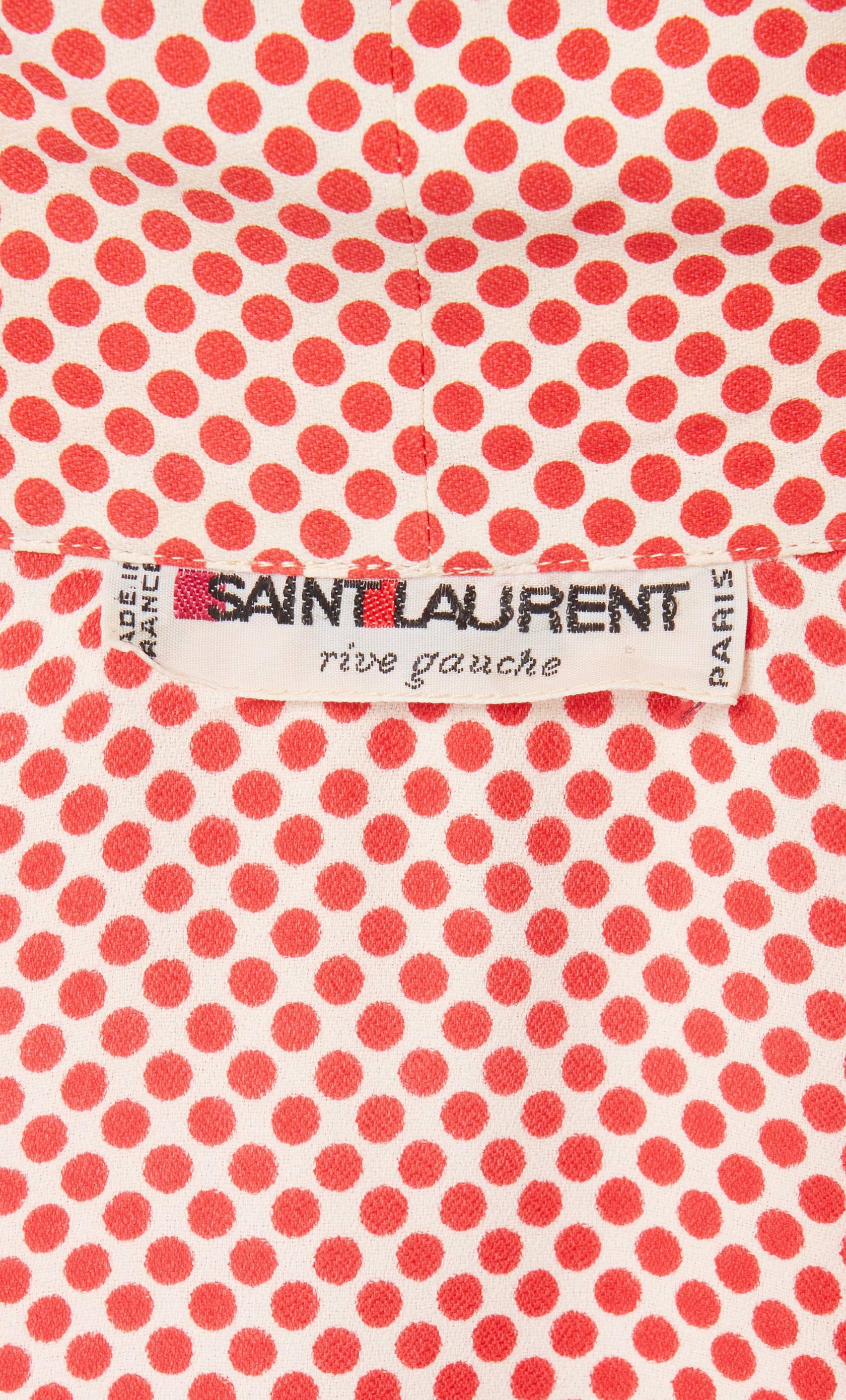 Women's Yves Saint Laurent Red polka dot dress, circa 1971