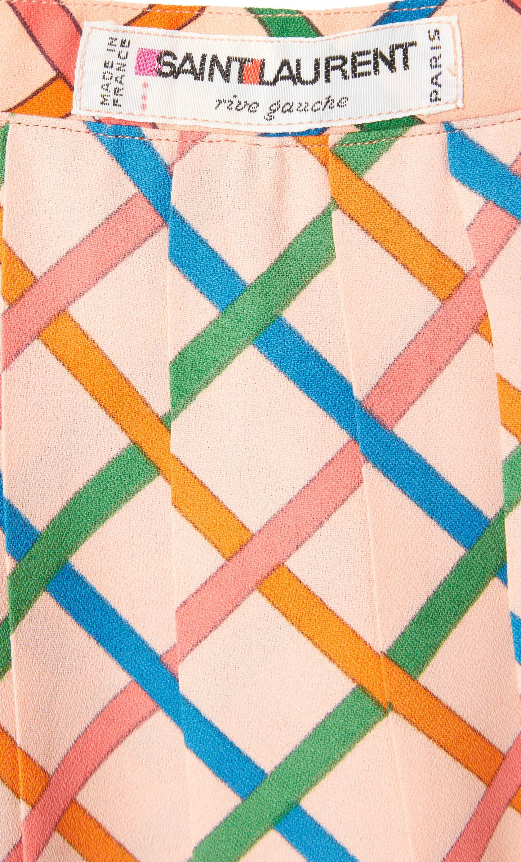 Women's Yves Saint Laurent Pink print skirt, circa 1973