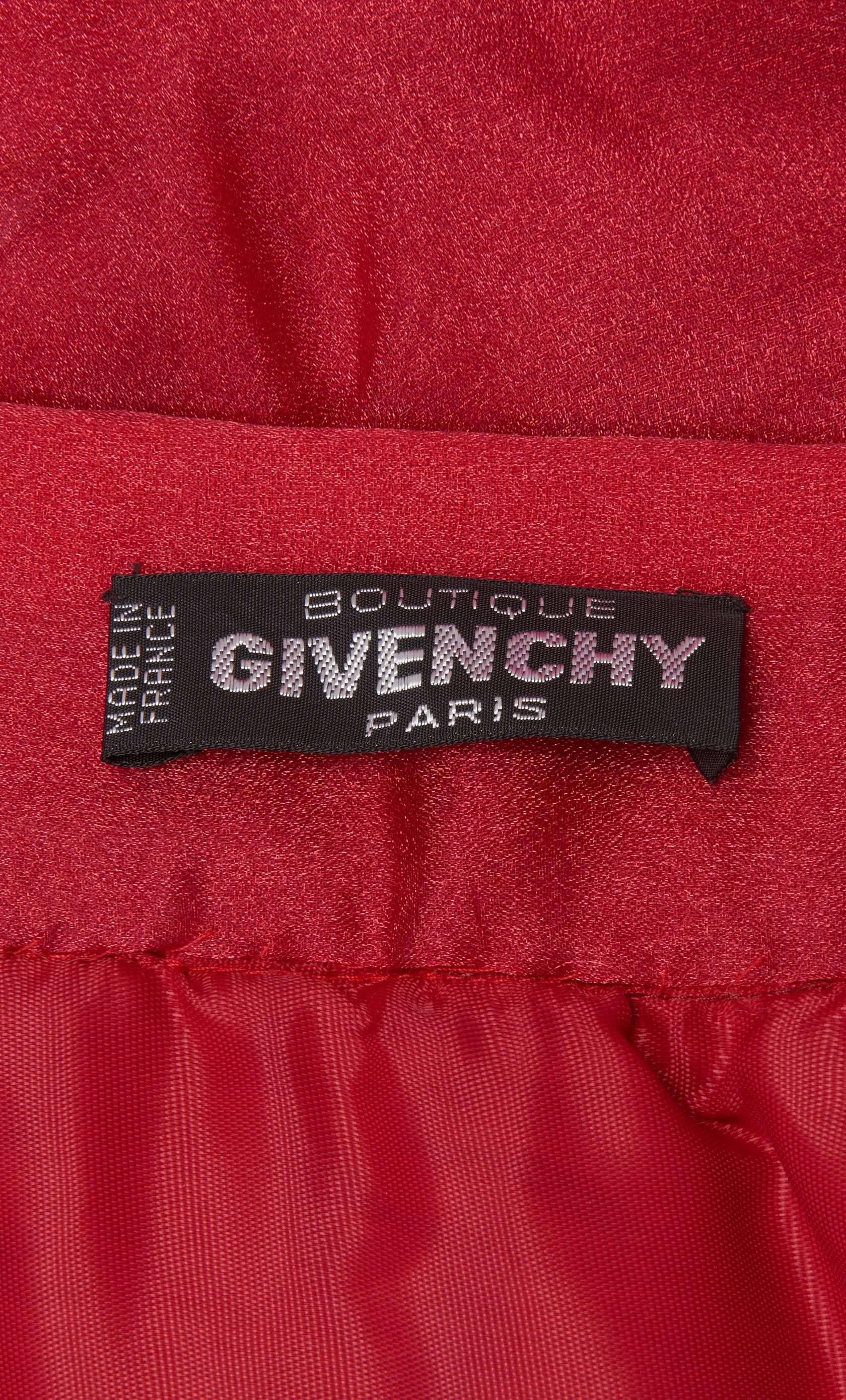 Givenchy Red Organza Skirt with Matching Scarf Tie Belt, circa 1968 For Sale 2