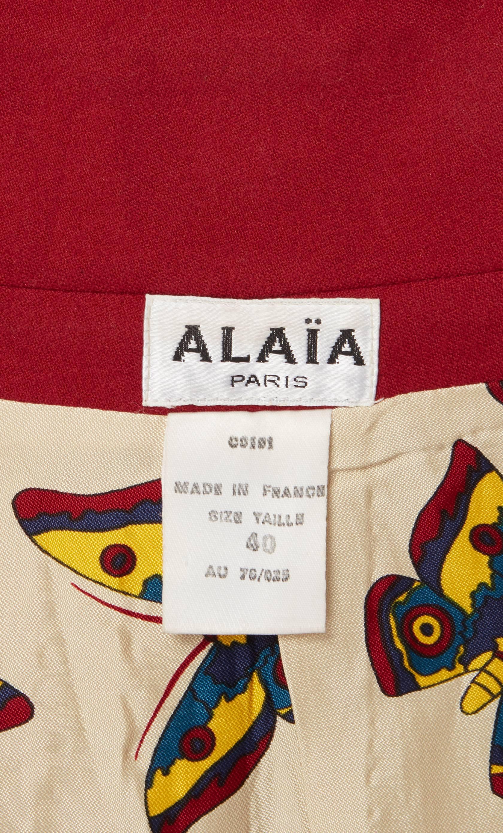 Women's Azzedine Alaia Red Skirt Suit Spring/Summer 1992 For Sale