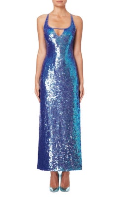 Purple sequin mermaid gown, circa 1969