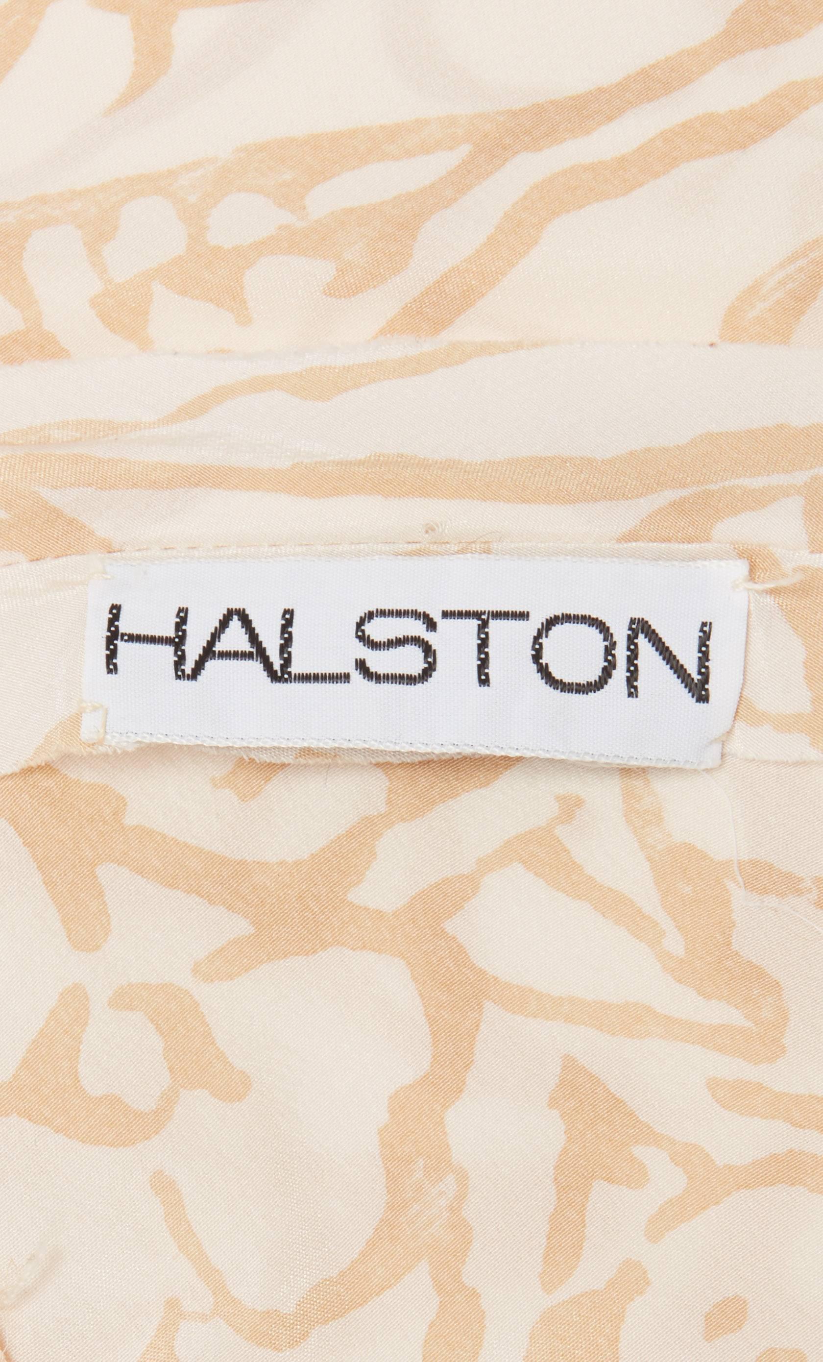 Halston, ivory print dress, circa 1978 In Excellent Condition For Sale In London, GB