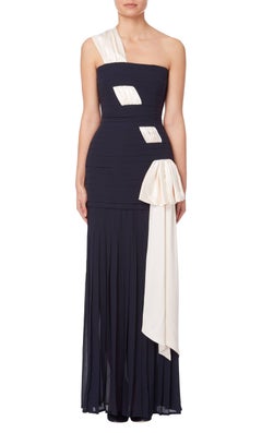 Mila Schon, Couture navy gown, circa 1978