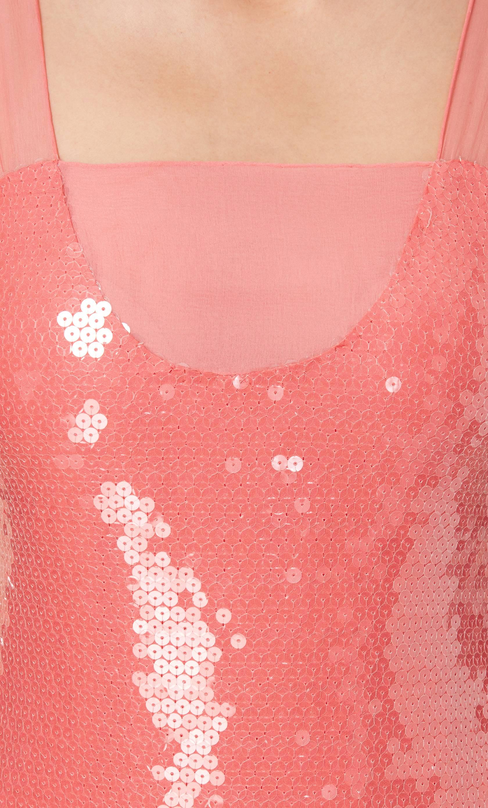 Women's Bill Blass Pink sequin gown, circa 1979 For Sale
