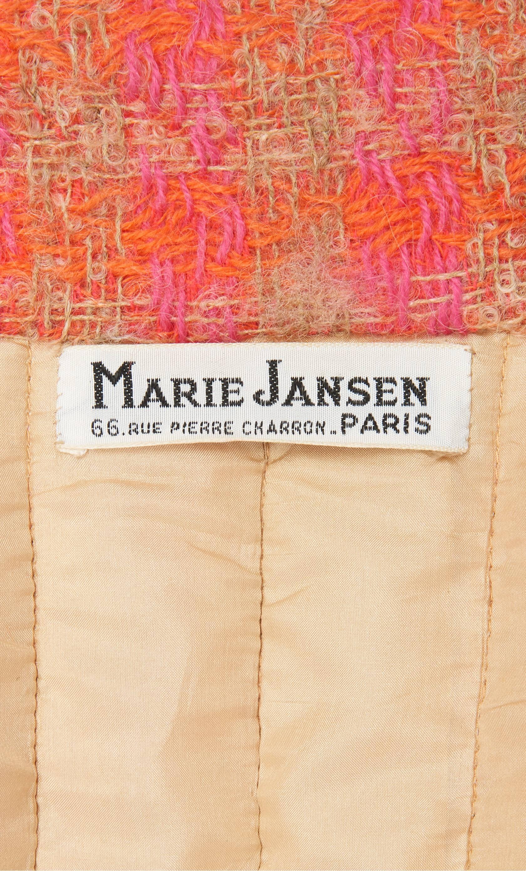 Women's Marie Jansen pink and orange skirt suit, circa 1964 For Sale