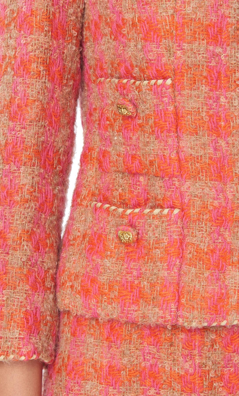 Marie Jansen pink and orange skirt suit, circa 1964 For Sale at 1stDibs