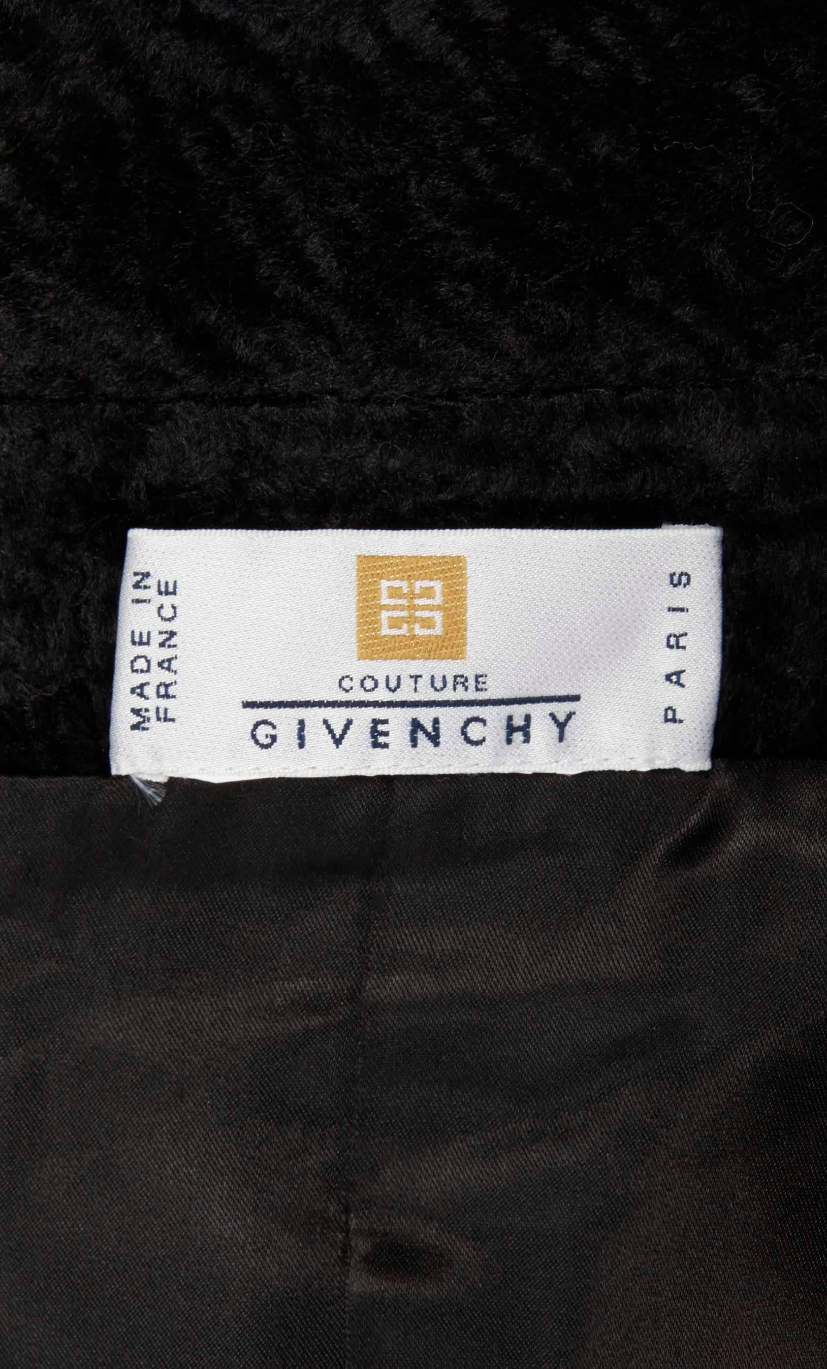 Black Givenchy Couture short black textured jacket, Autumn/Winter 1997 For Sale