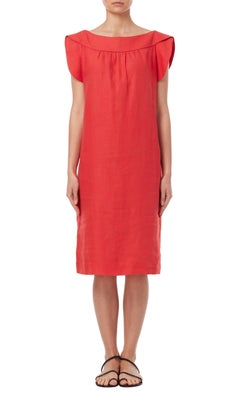 Pierre Cardin, haute couture red linen dress, circa 1969