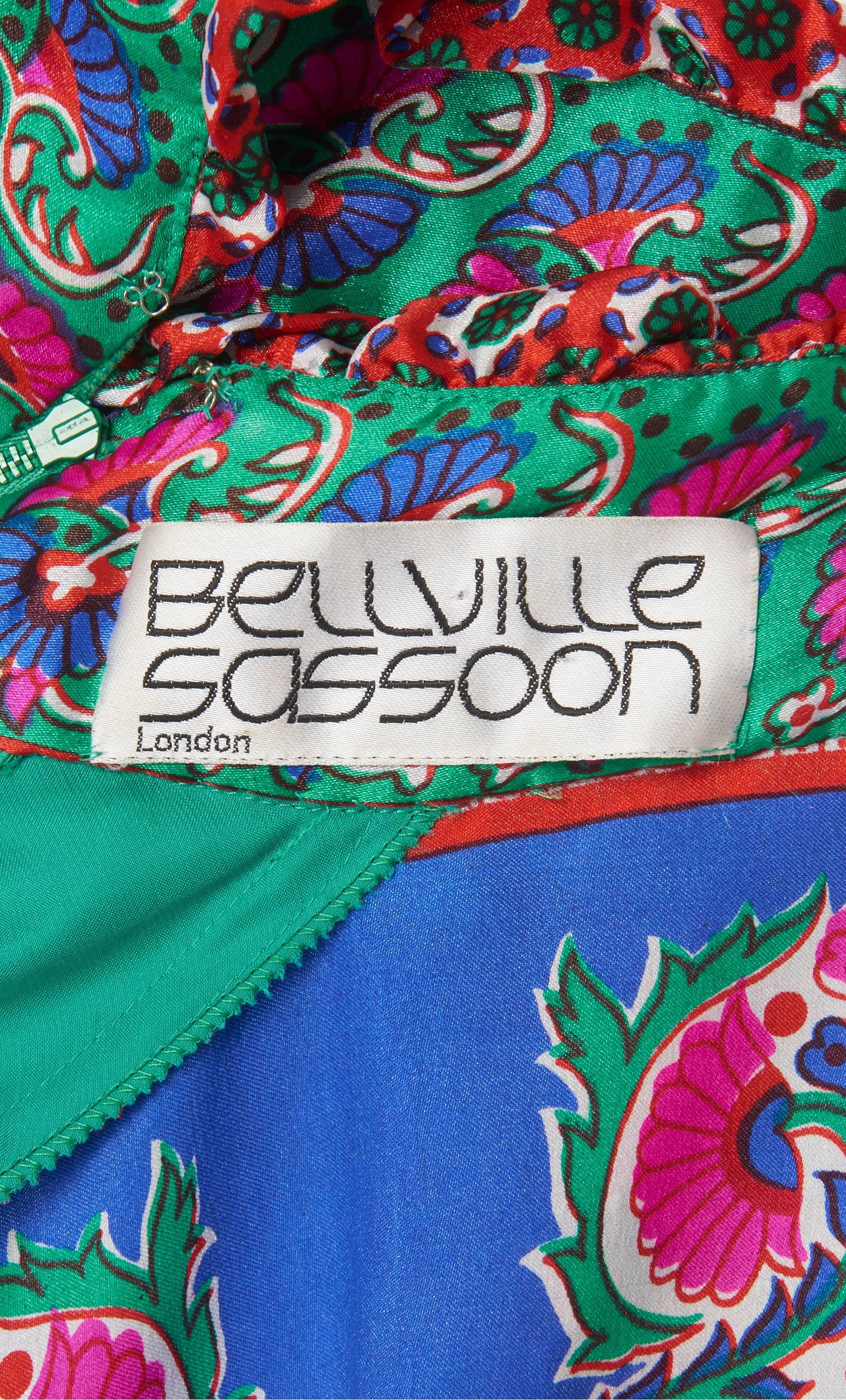 Women's Bellville Sassoon, multicoloured silk printed kaftan dress, circa 1971 For Sale