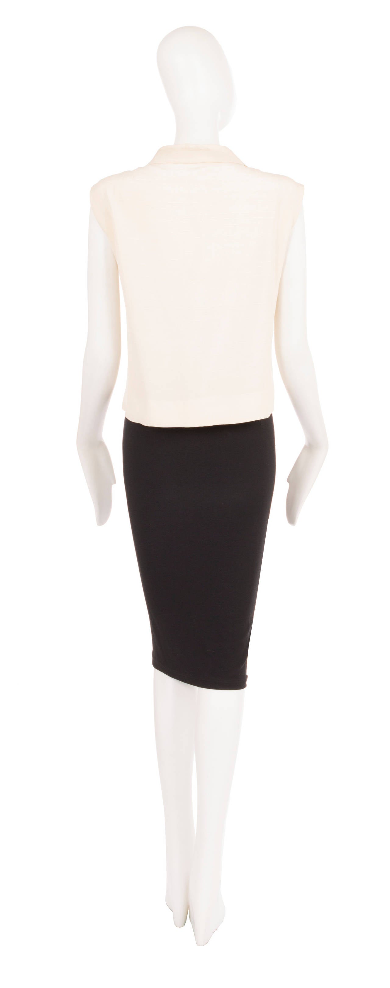 Balenciaga Haute Couture Ivory Silk Shirt, Circa 1968 For Sale at 1stdibs
