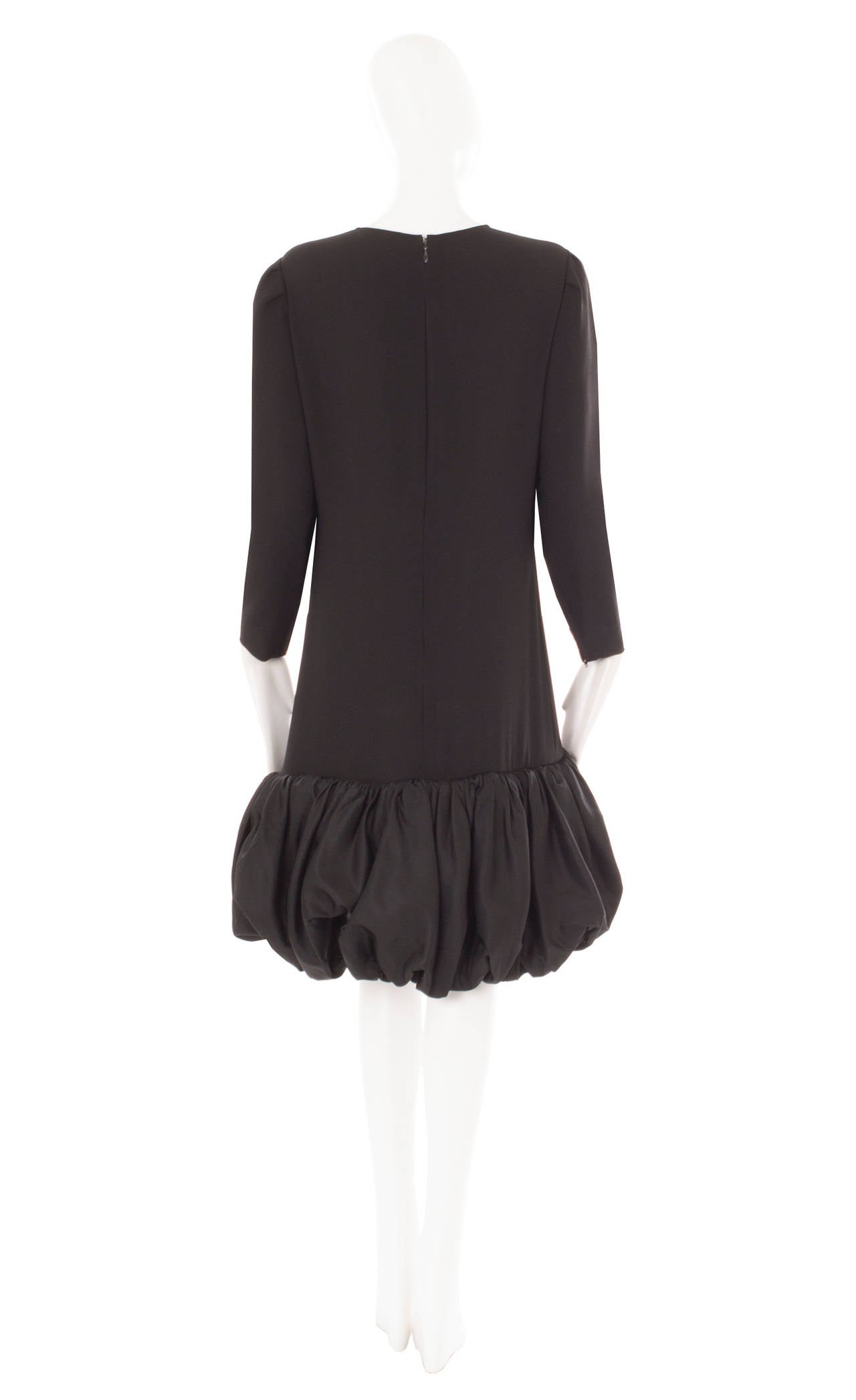 Bill Blass Black Wool Crepe Dress, Circa 1968 In Excellent Condition For Sale In London, GB