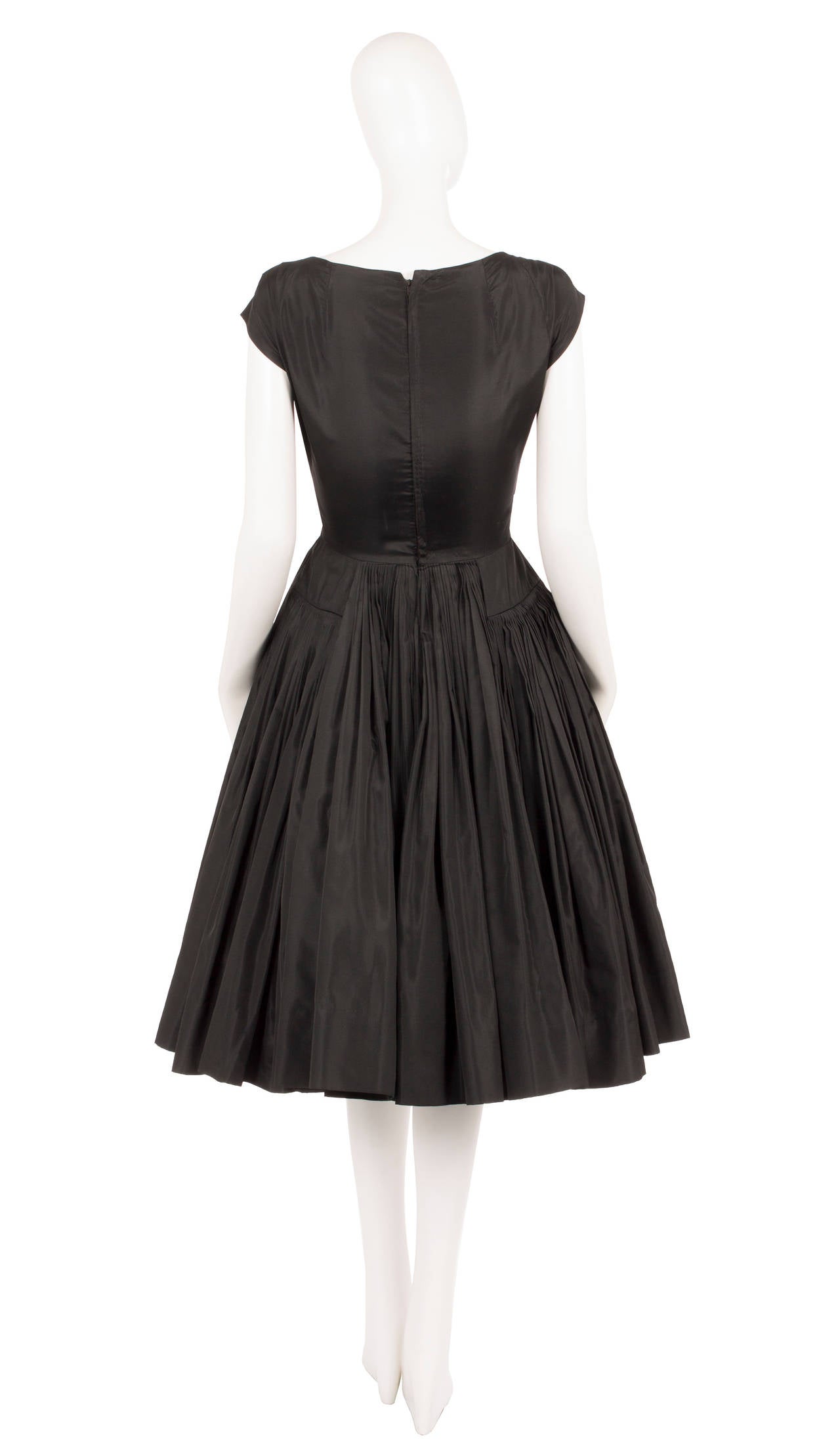Galanos Black Silk Dress, Circa 1958 In Excellent Condition For Sale In London, GB