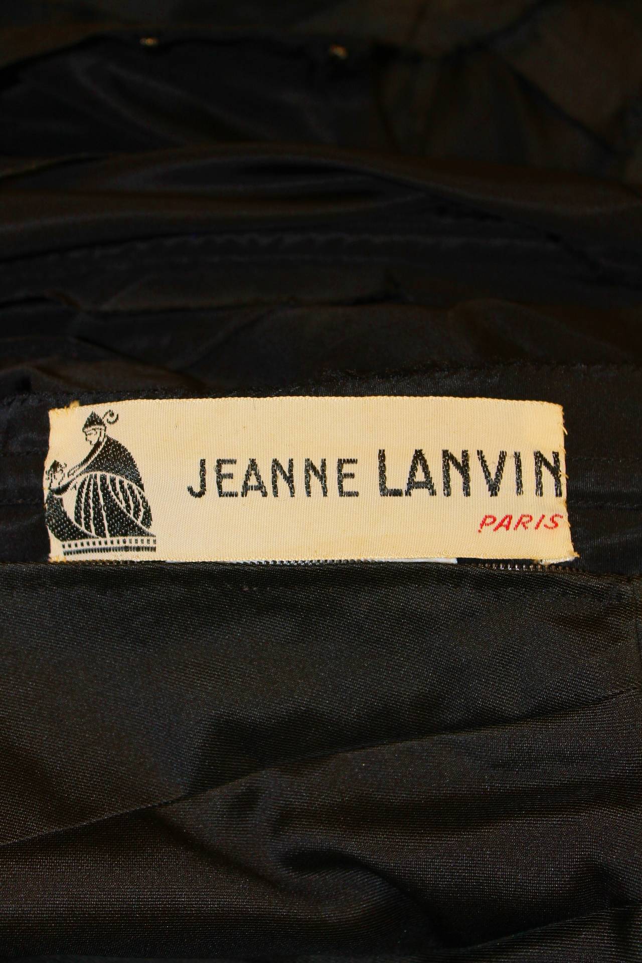 Lanvin haute couture black silk dress, circa 1984 For Sale 2