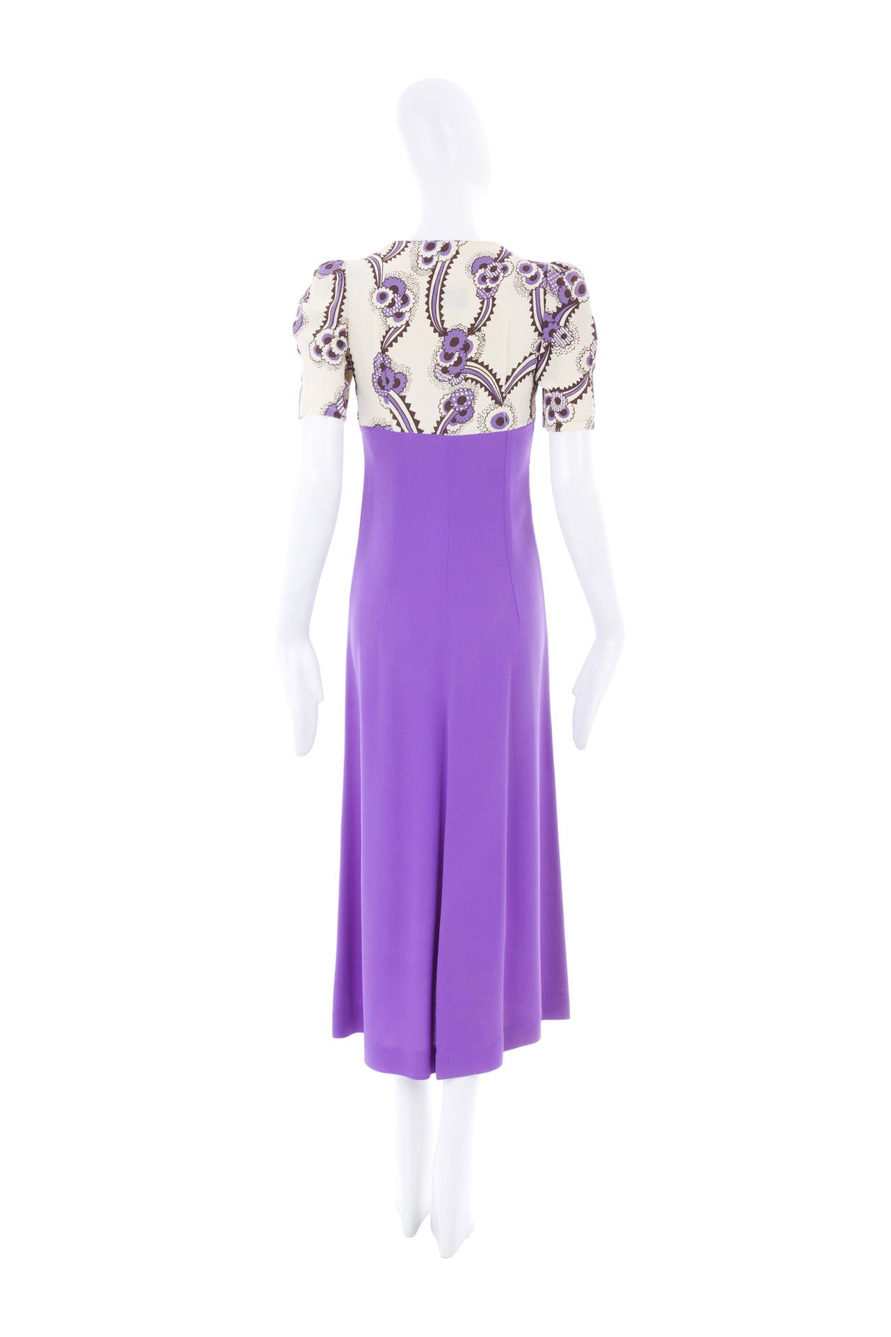 Ossie Clark purple printed dress, circa 1968 In Good Condition For Sale In London, GB