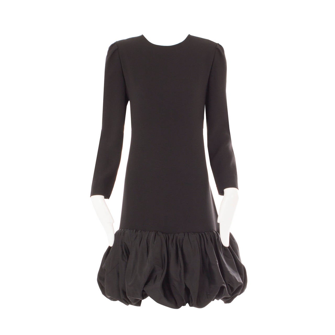 Bill Blass Black Wool Crepe Dress, Circa 1968 For Sale