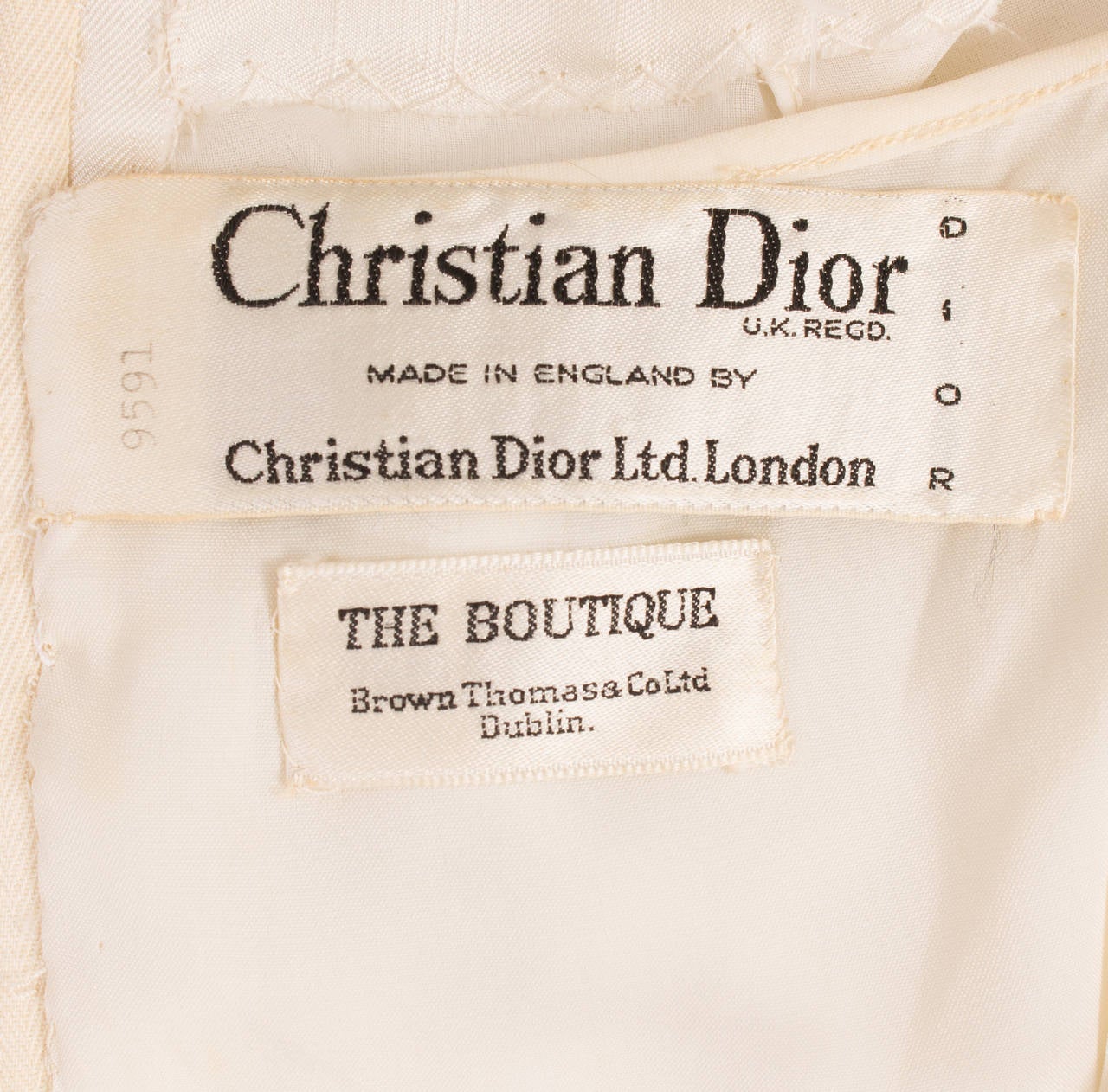 Women's Dior ivory silk dress, circa 1956 For Sale