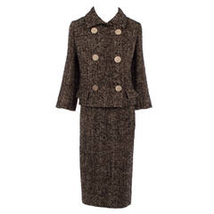 Balenciaga Haute Couture Tweed Skirt Suit, Circa 1967