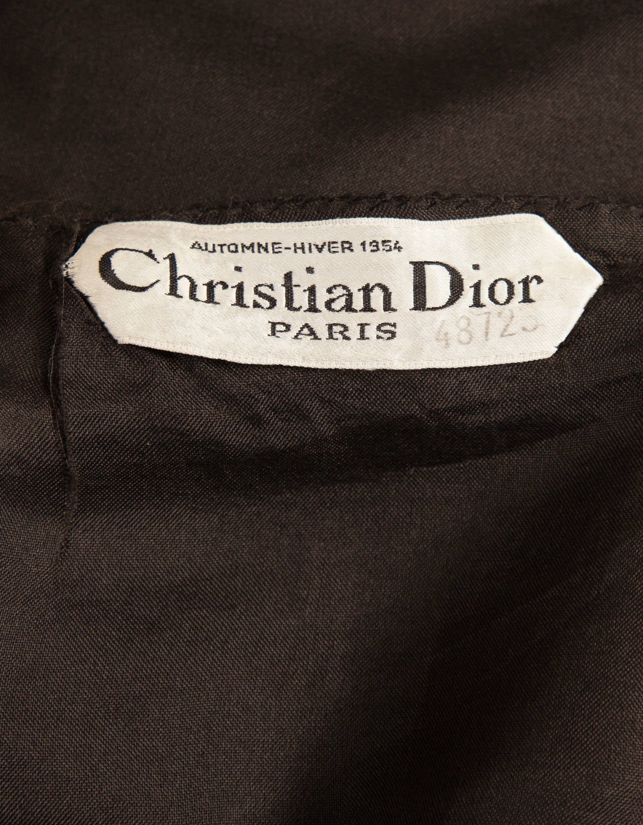 Dior haute couture black silk dress, autumn Winter 1954 For Sale 1