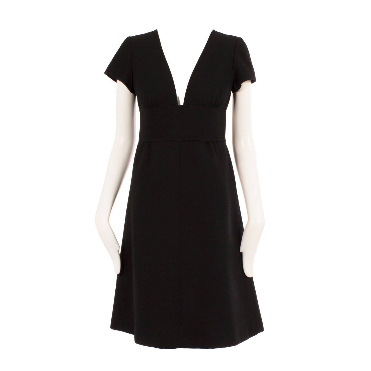 Courrèges black wool dress, circa 1975 For Sale