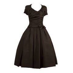 Dior haute couture black silk dress, autumn Winter 1954