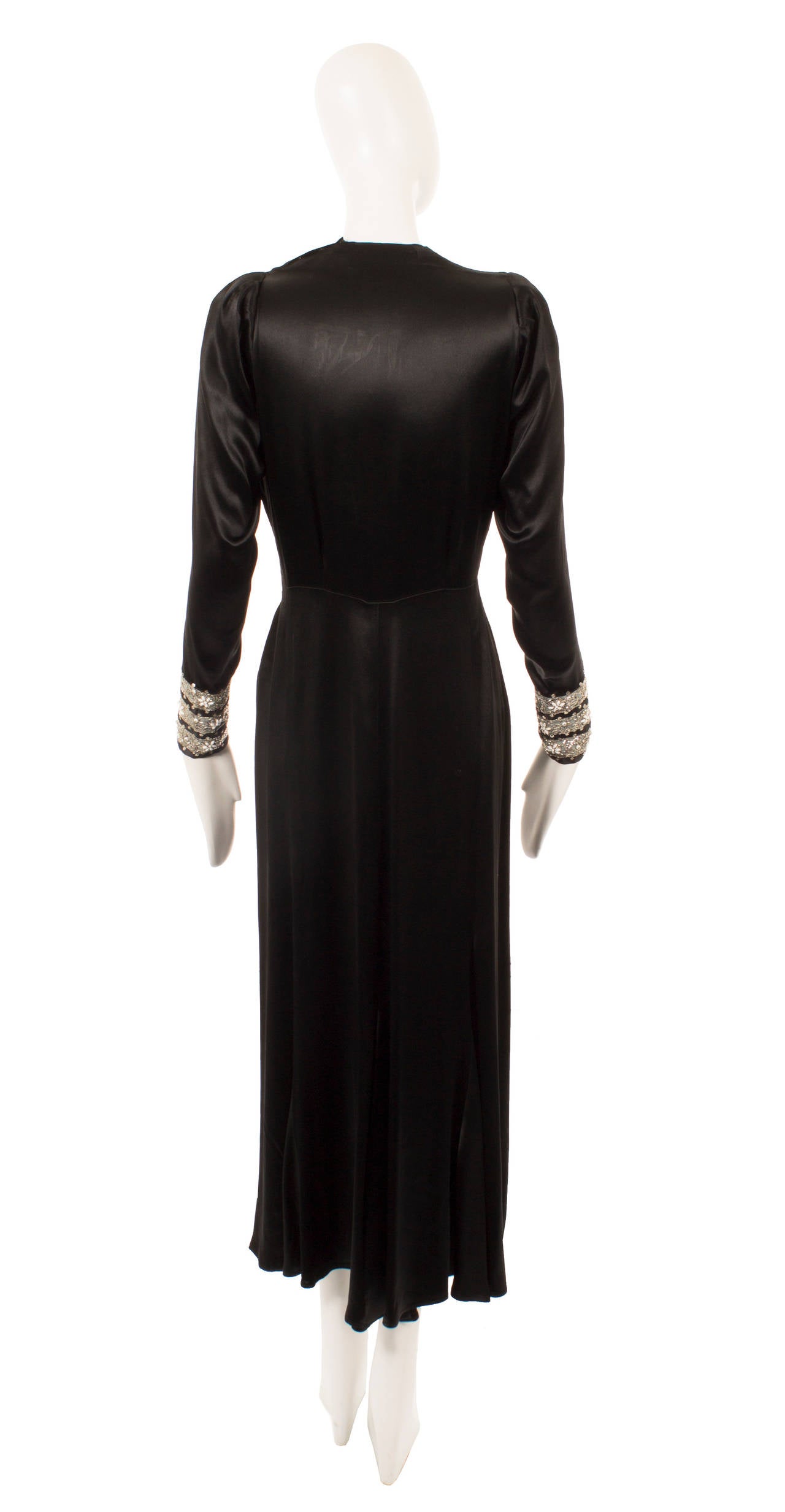 Lanvin haute couture black silk dress, spring summer 1938 For Sale at ...