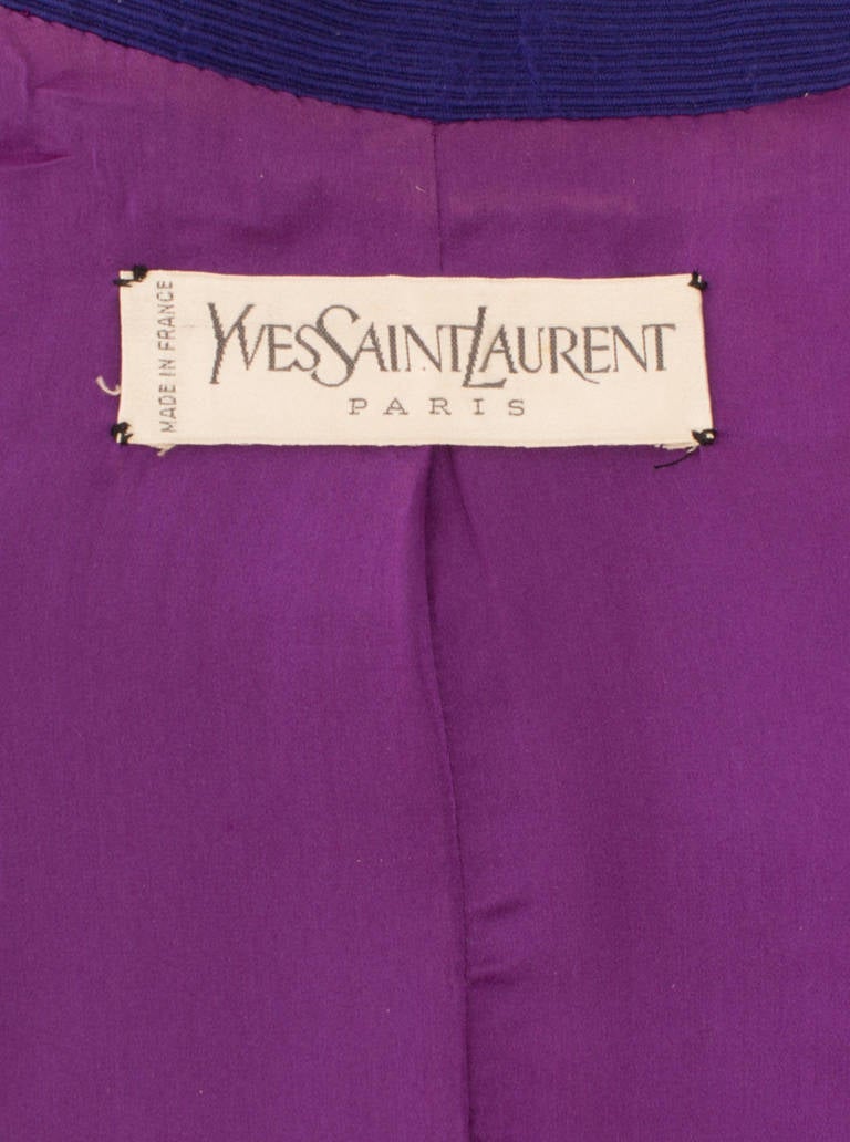 Women's Yves Saint Laurent Haute Couture Bengaline Jacket, circa 1984 For Sale