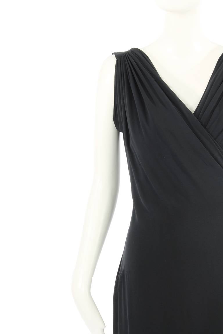 A Paquin Haute Couture Black Silk Dress, Circa 1960 In Excellent Condition For Sale In London, GB