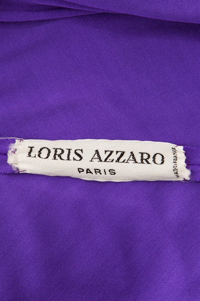 Azzaro Haute Couture Purple Silk Dress and Cape, Circa 1976 For Sale at ...