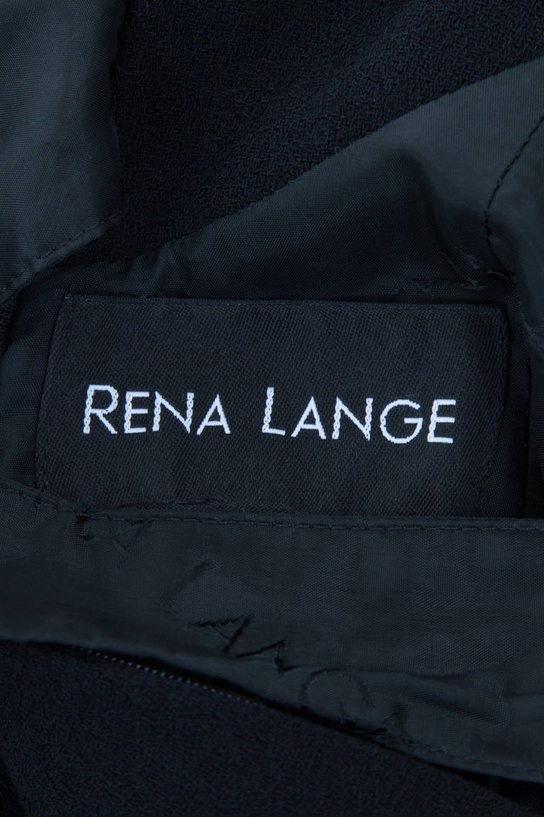 Rena Lange Black Wool Crepe Dress, Circa 1981 For Sale 2