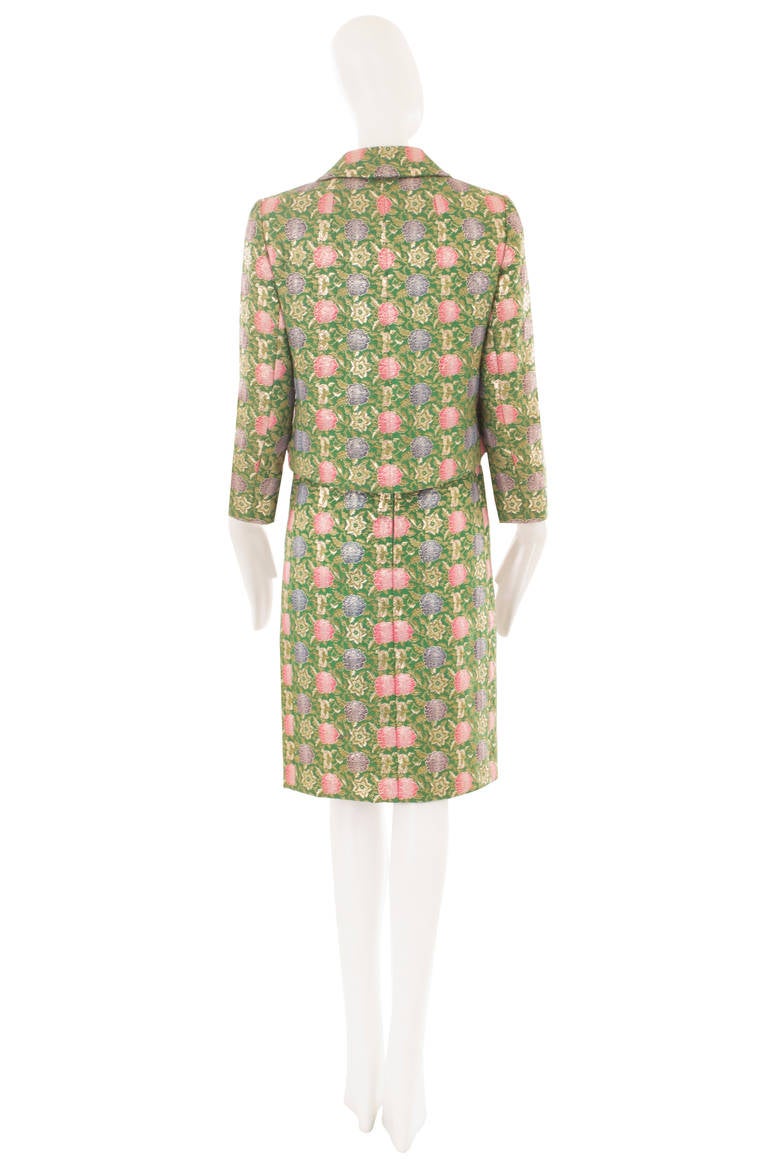 Dior Brocade and Silk Skirt Suit, Circa 1963 In Excellent Condition For Sale In London, GB