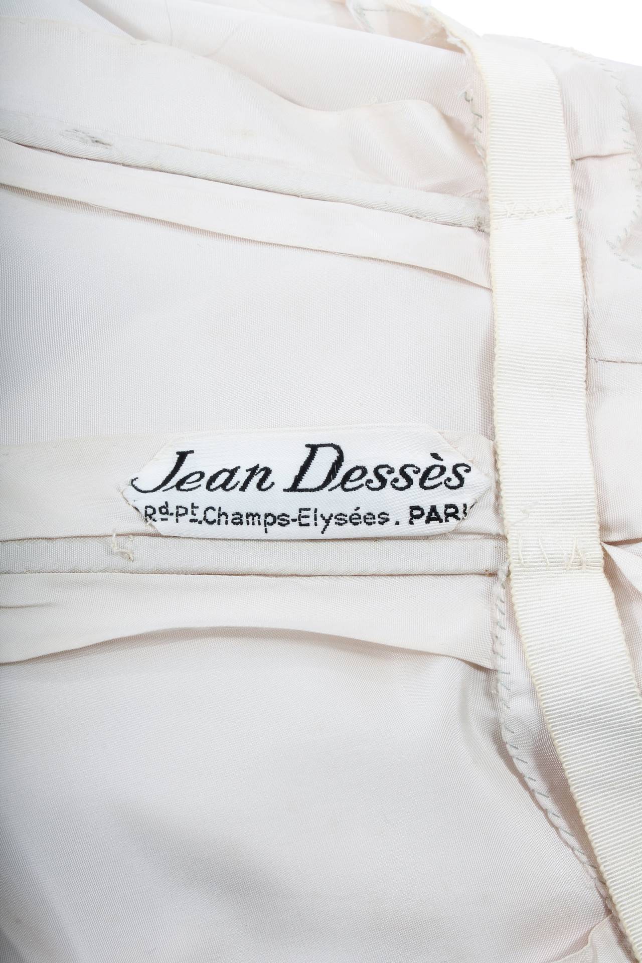 Jean Desses Haute Couture Beaded Silk Dress, Circa 1956 For Sale 1