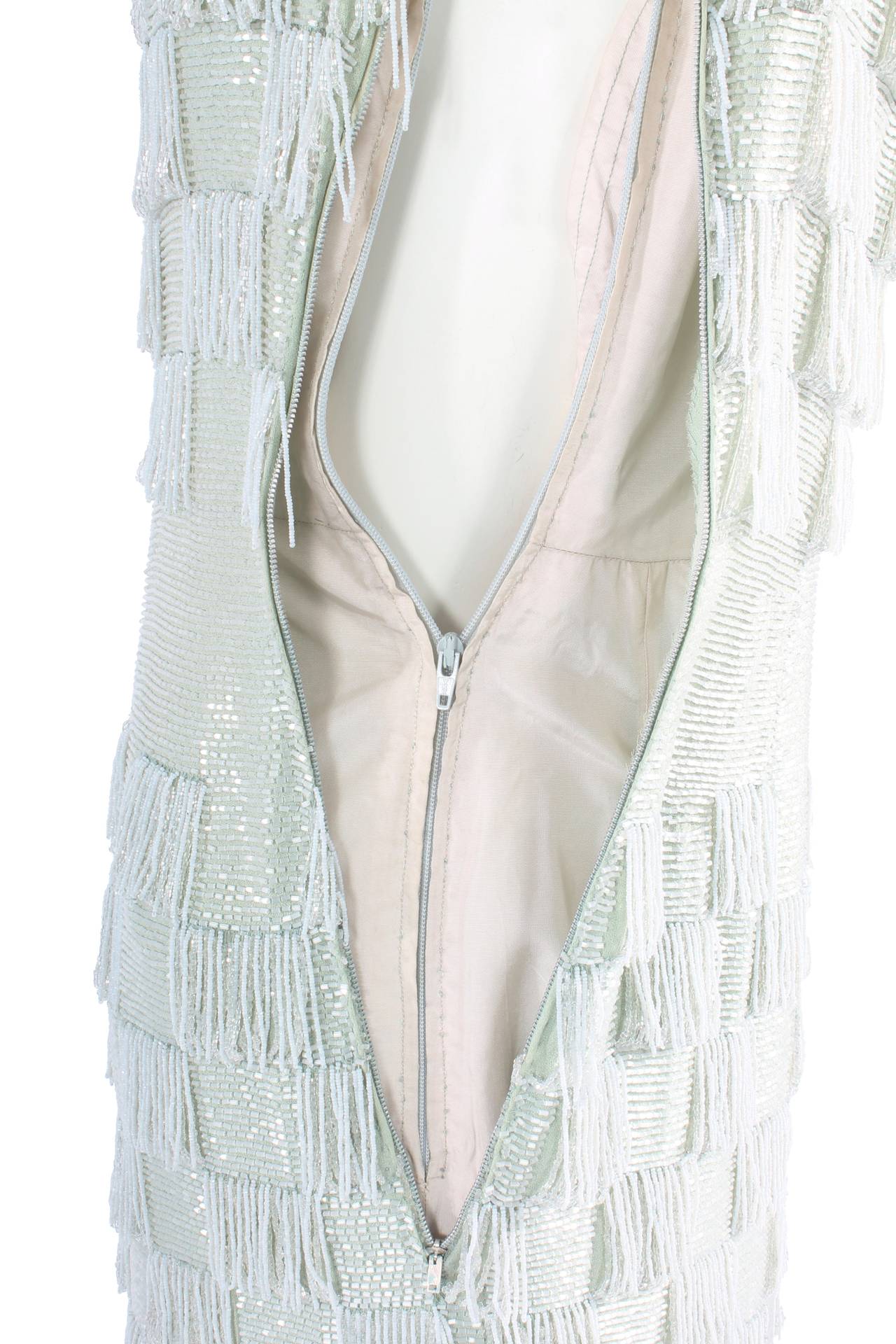 Women's Jean Desses Haute Couture Beaded Silk Dress, Circa 1956 For Sale