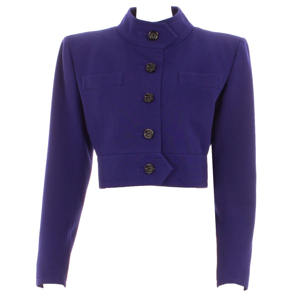 Yves Saint Laurent Haute Couture Bengaline Jacket, circa 1984 For Sale