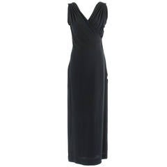 A Paquin Haute Couture Black Silk Dress, Circa 1960