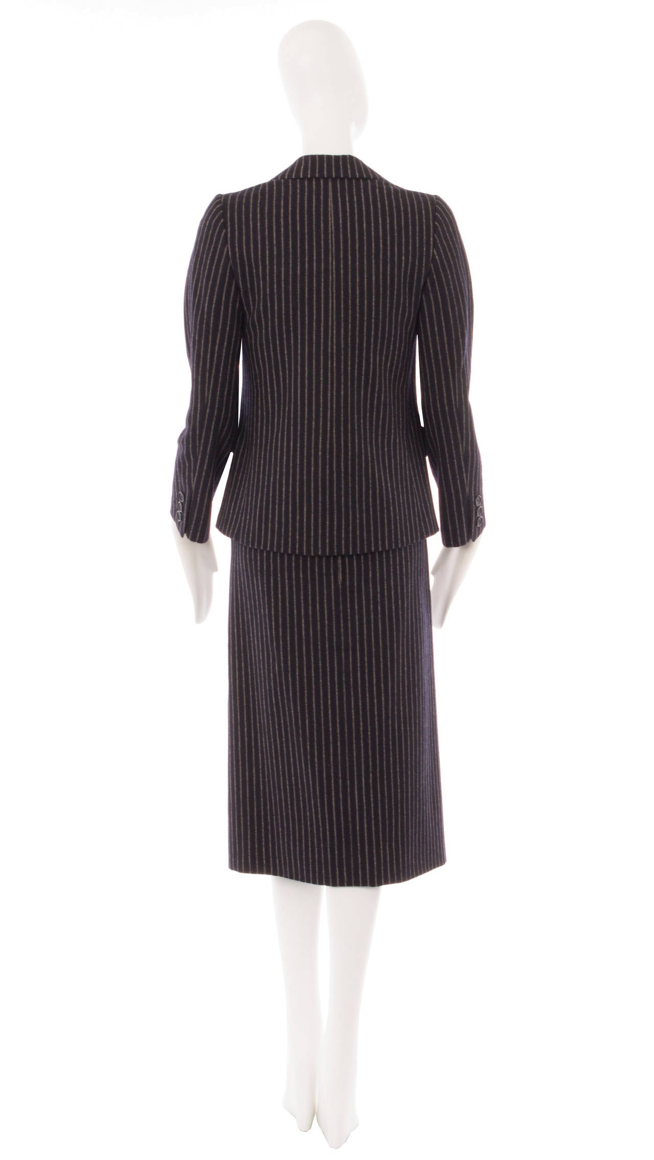 Dior Haute Couture Wool Skirt Suit, Autumn Winter 1974 In Excellent Condition For Sale In London, GB