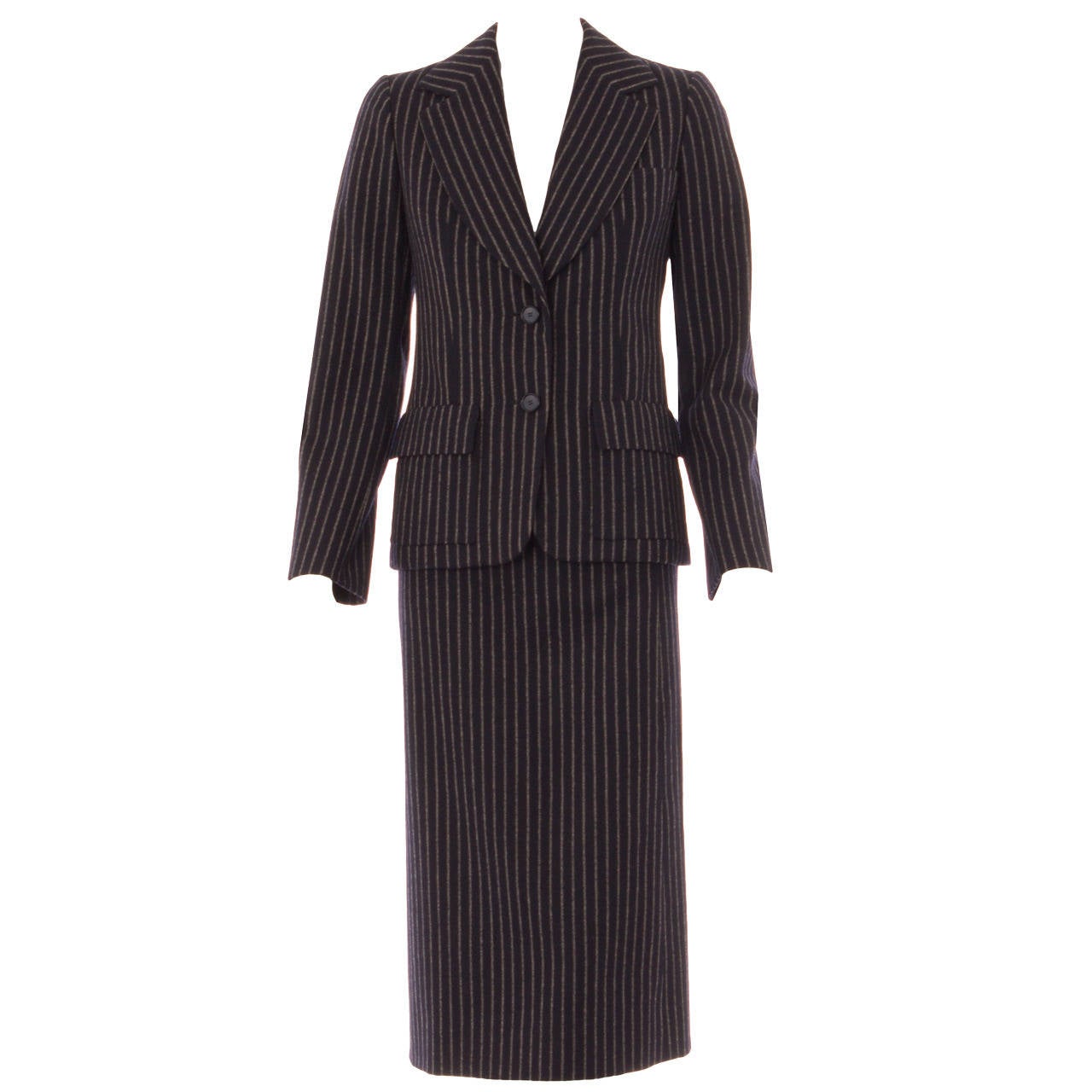 Dior Haute Couture Wool Skirt Suit, Autumn Winter 1974 For Sale