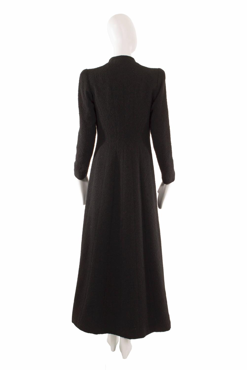 Schiaparelli haute couture black wool coat, autumn winter 1936 For Sale ...
