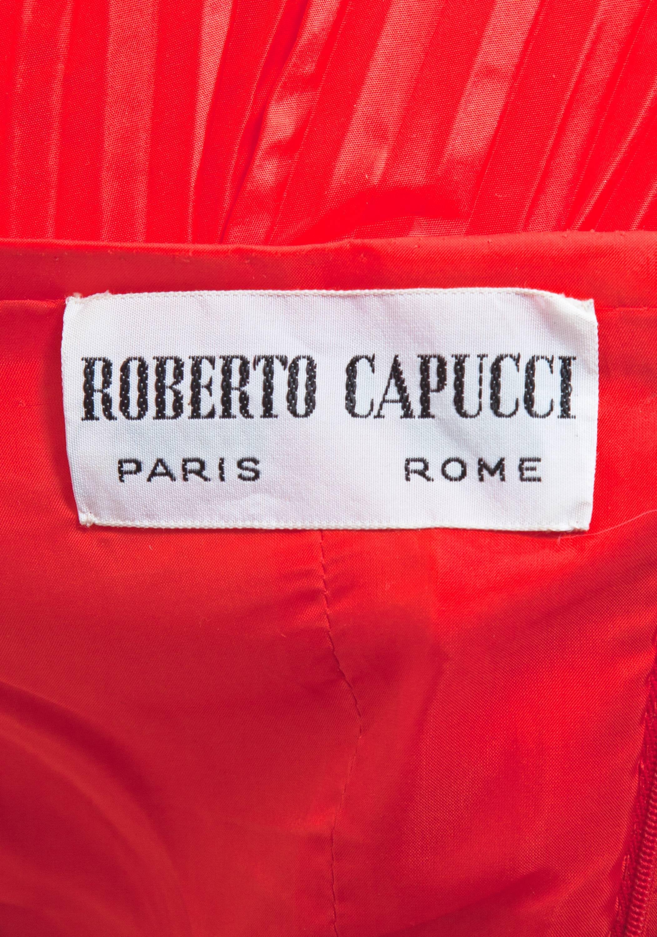 Women's Roberto Capucci pink and red pleated gown, circa 1985 For Sale