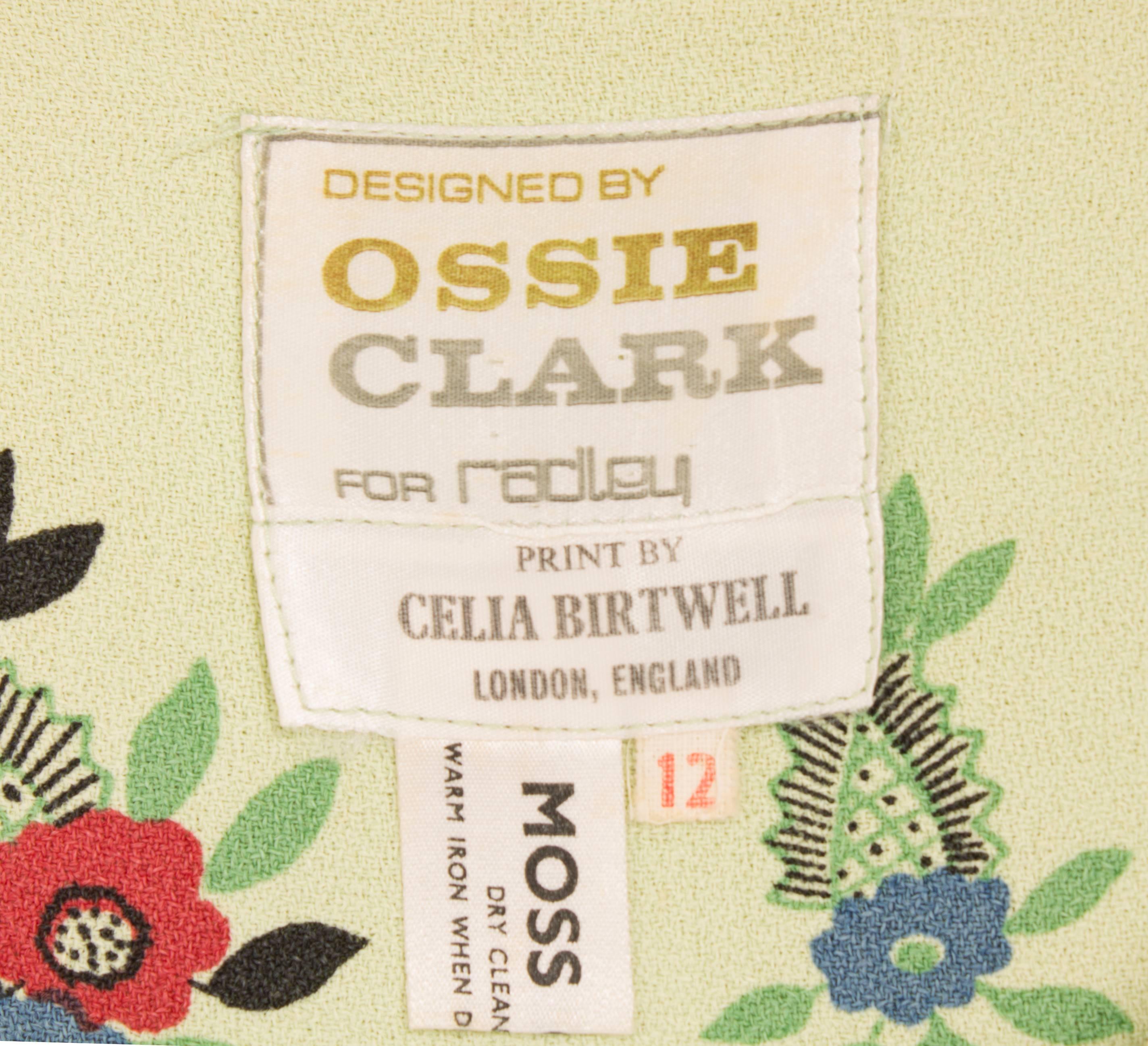 Ossie Clark green floral print maxi dress, circa 1973 For Sale 1