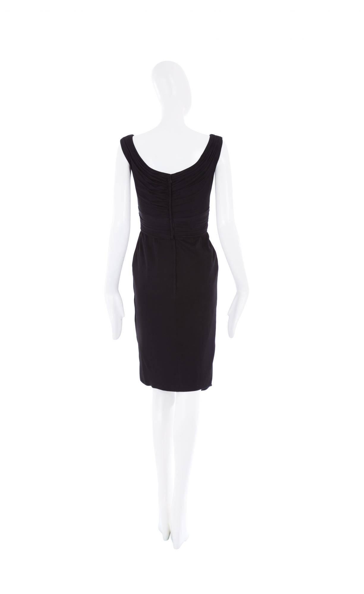 Ceil Chapman black dress, circa 1962 In Excellent Condition For Sale In London, GB