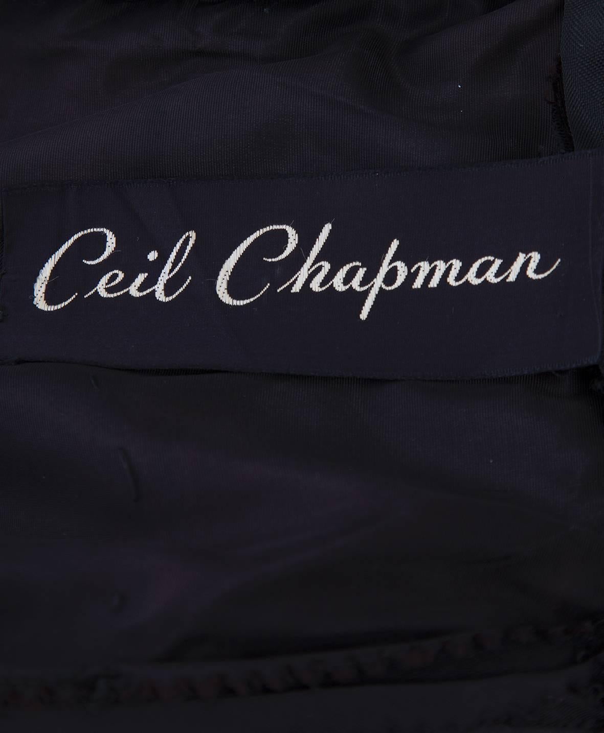 Women's Ceil Chapman black dress, circa 1962 For Sale