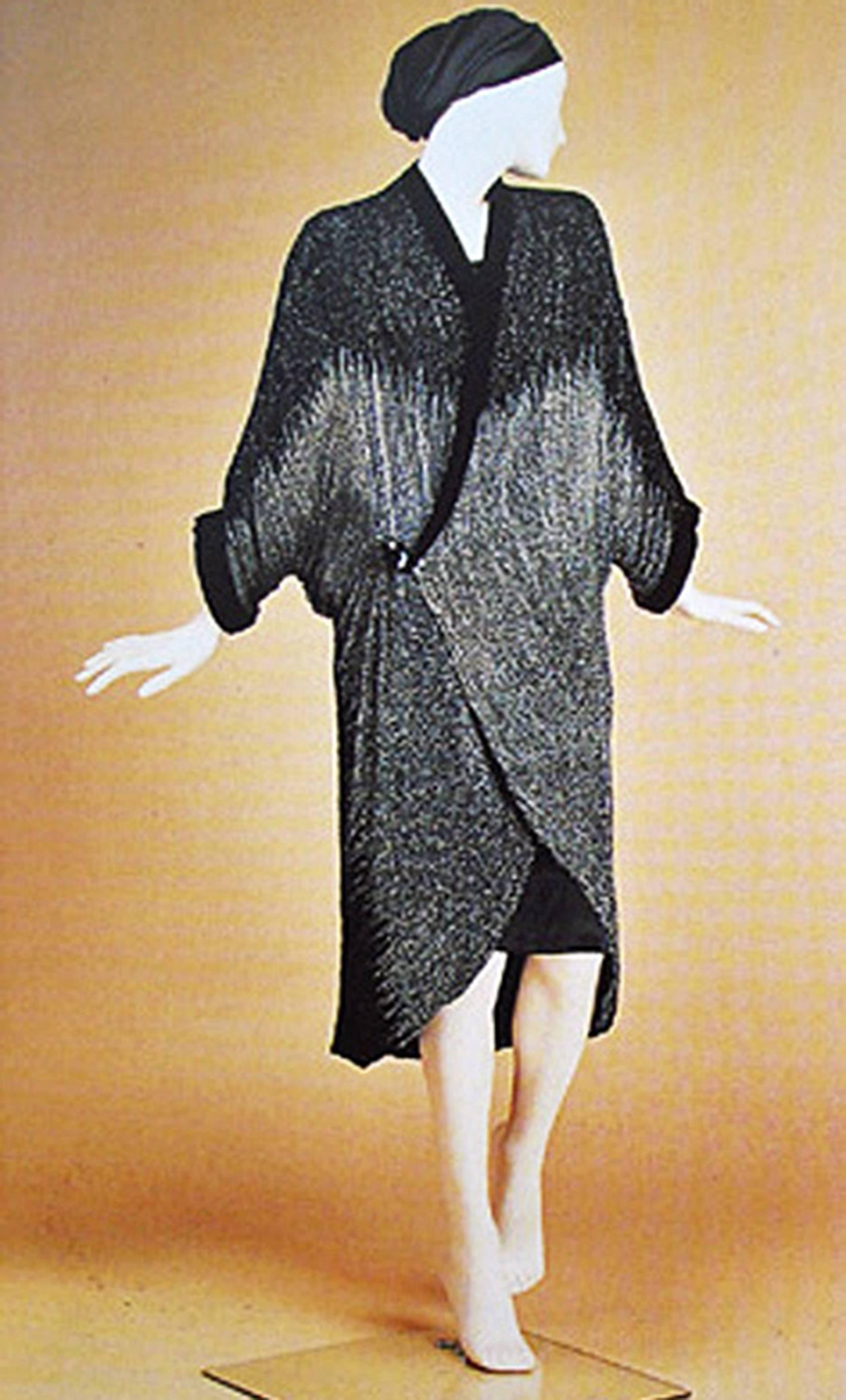 Women's Paul Poiret haute couture black beaded coat, circa 1924