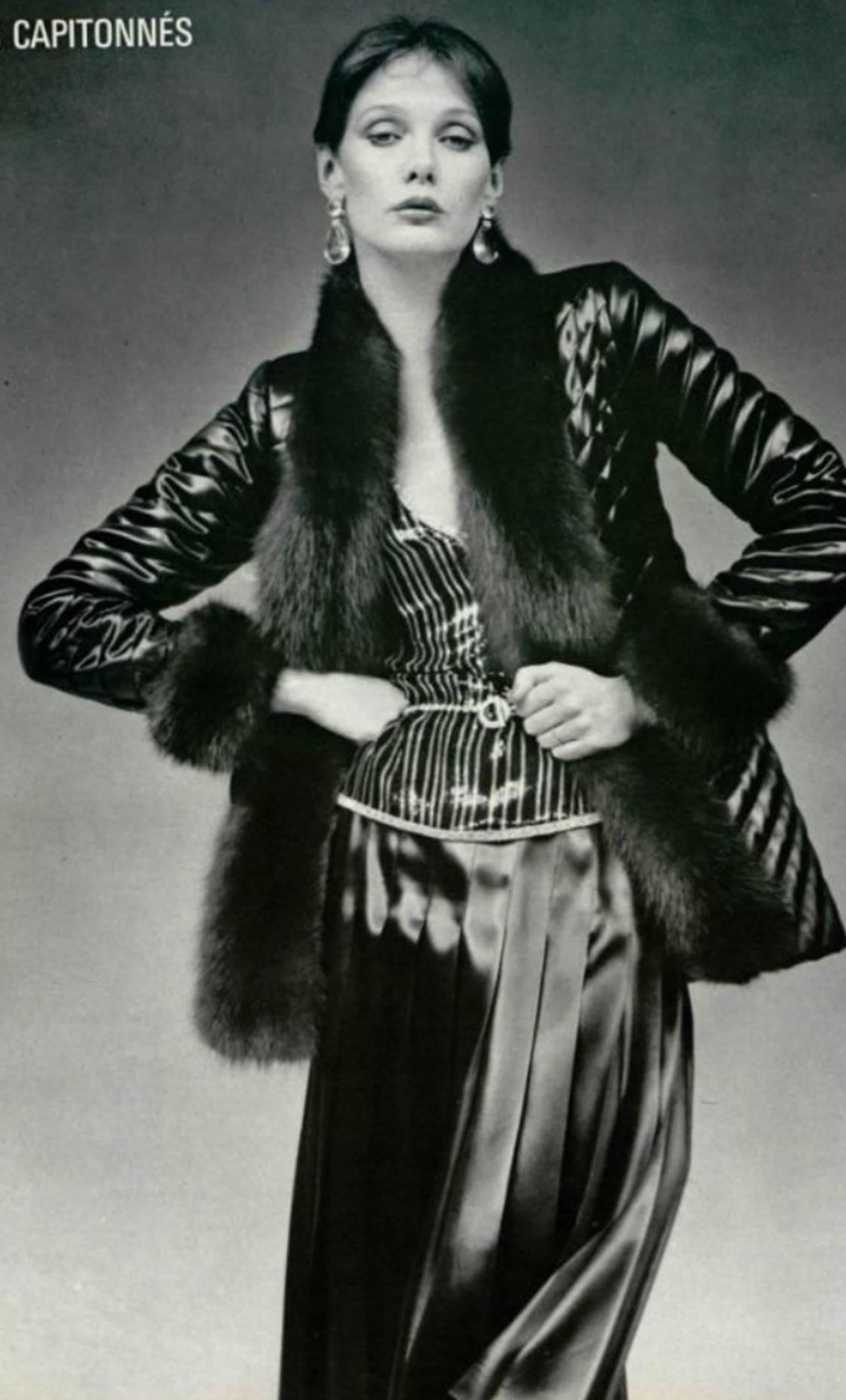 Yves Saint Laurent Haute couture black top, circa 1974 For Sale 1