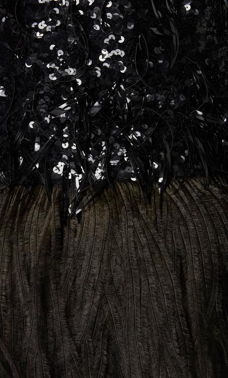 Yves Saint Laurent Haute couture sequin and feather dress, Autumn ...
