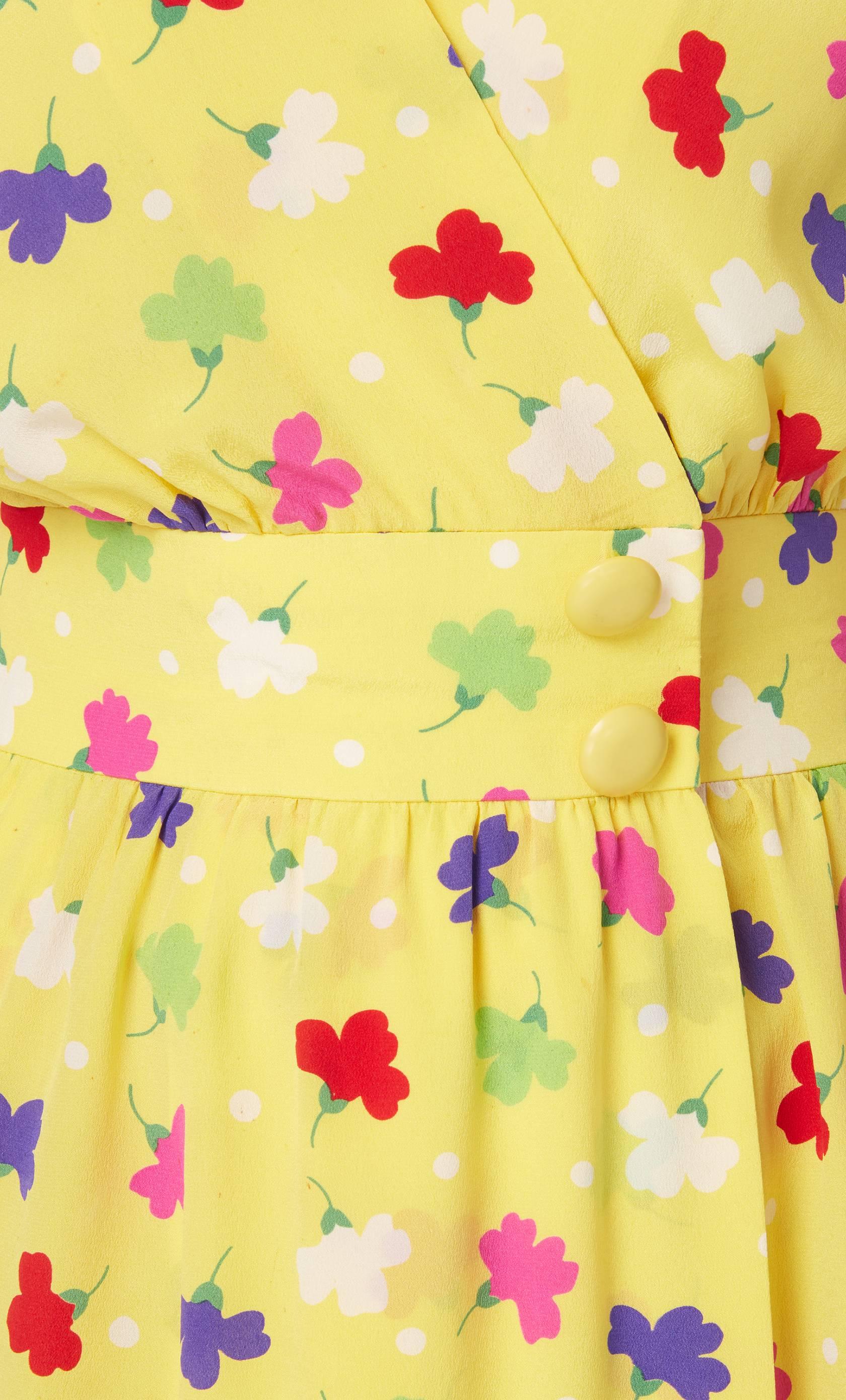 Givenchy, Haute Couture floral silk dress, circa 1988 In Good Condition In London, GB