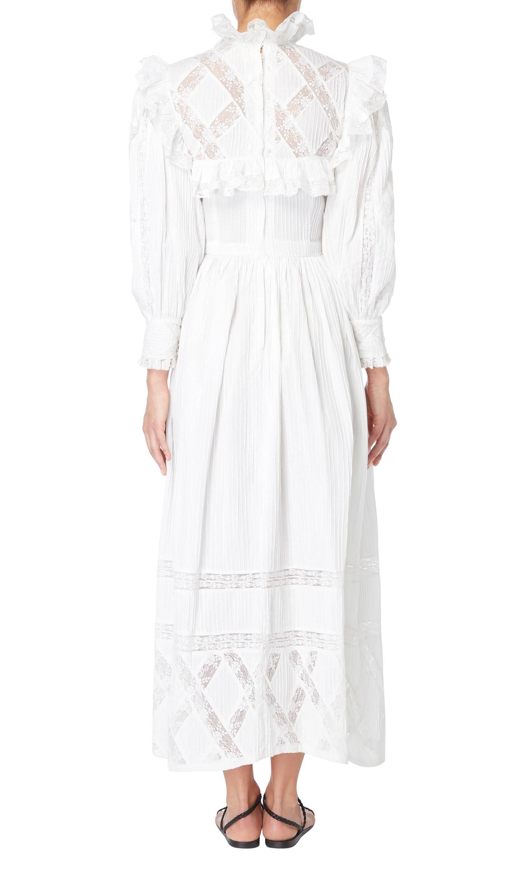 Gray White dress, circa 1971 For Sale