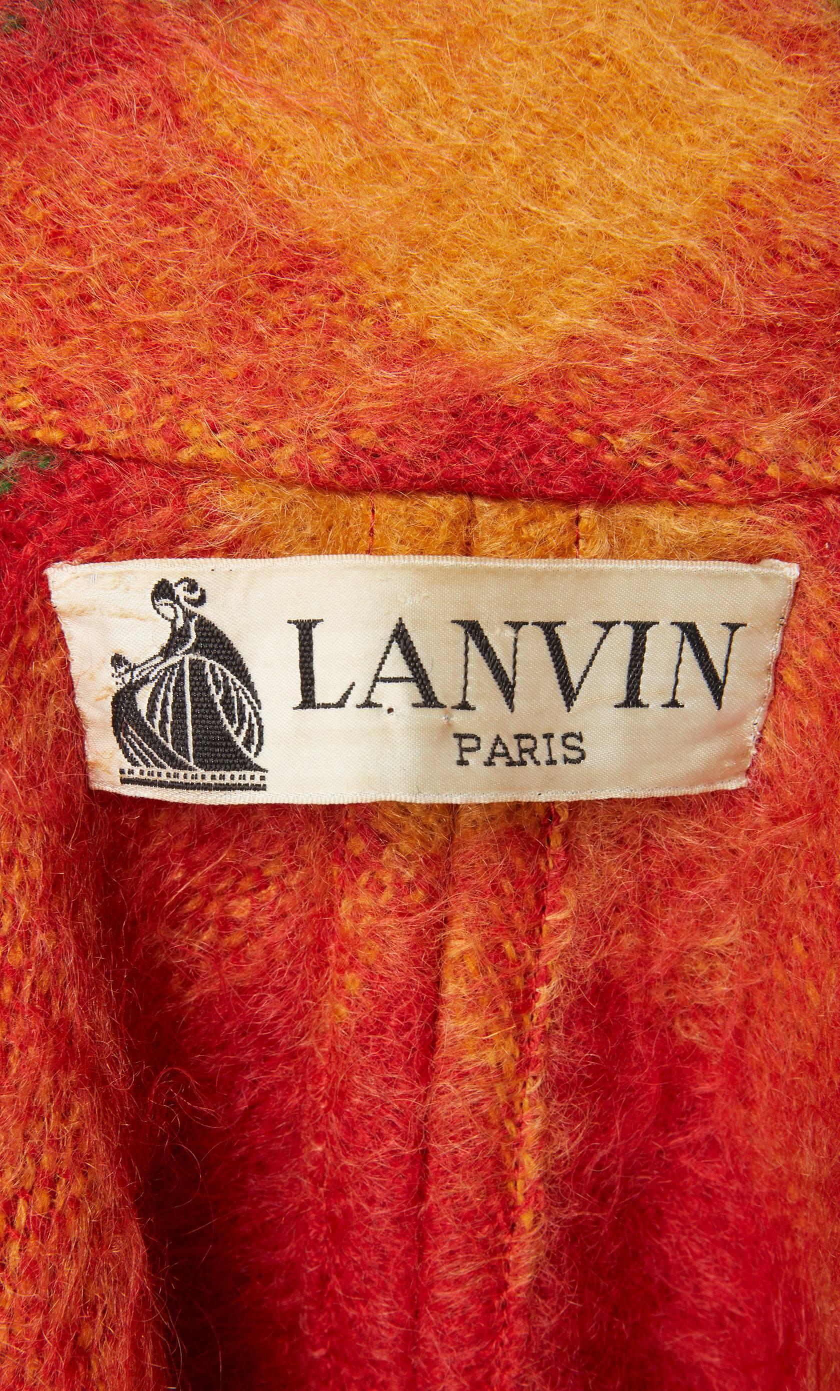 Women's Lanvin haute couture orange tartan cape, circa 1968 For Sale