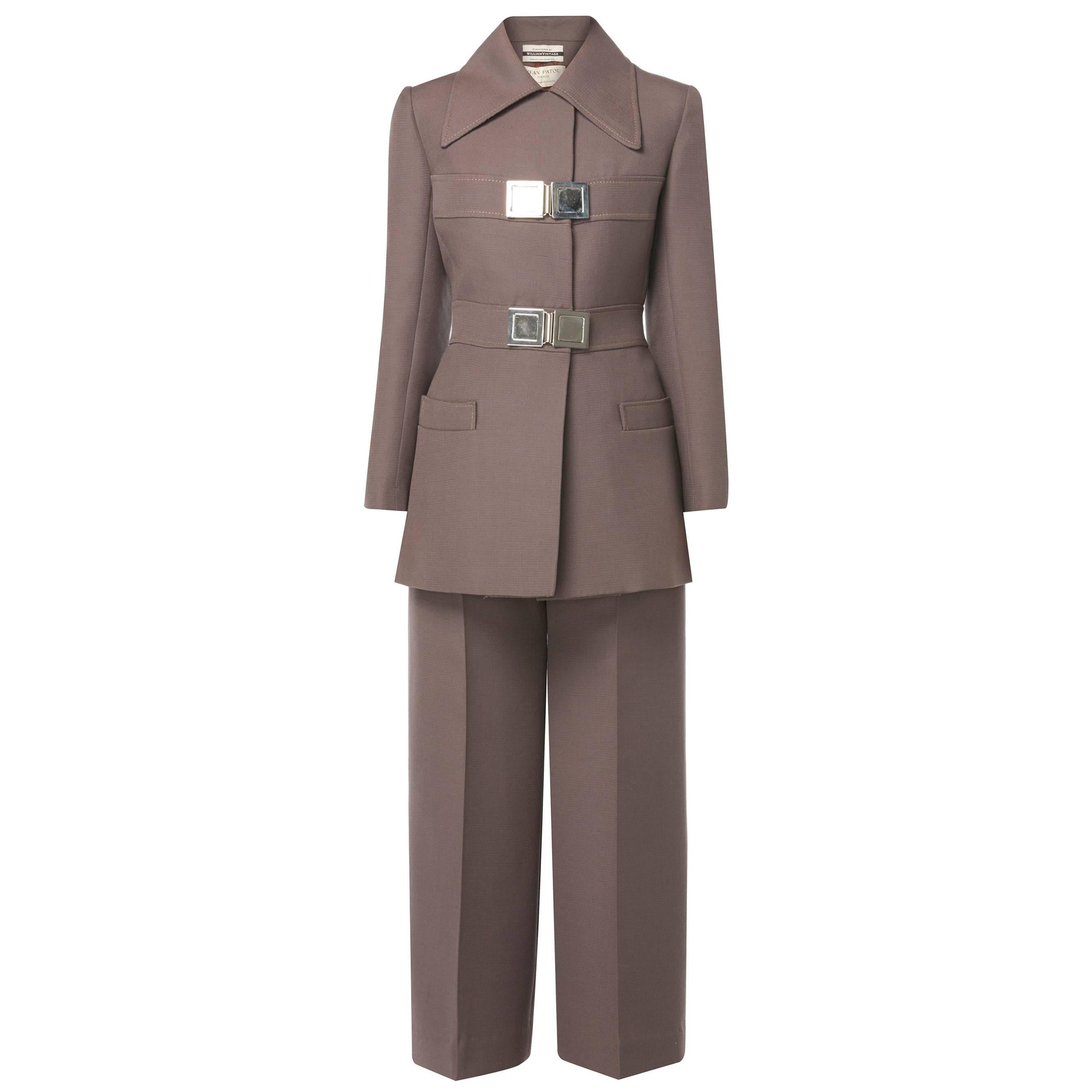 Jean Patou brown trouser suit, circa 1966 For Sale